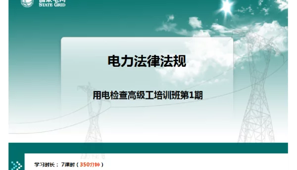 用电检查高级工培训班_电力法律法规