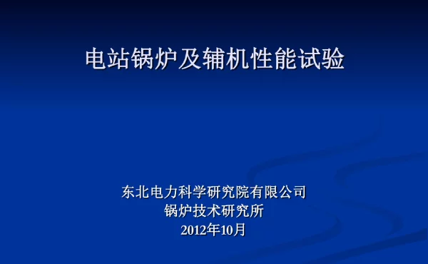 电站锅炉及辅机性能试验