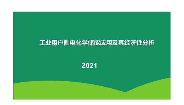 2021工业用户侧电化学储能应用及其经济性分析