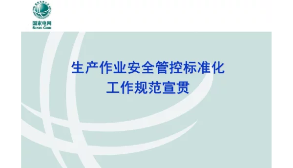 国家电网《生产作业安全管控标准化工作规范》