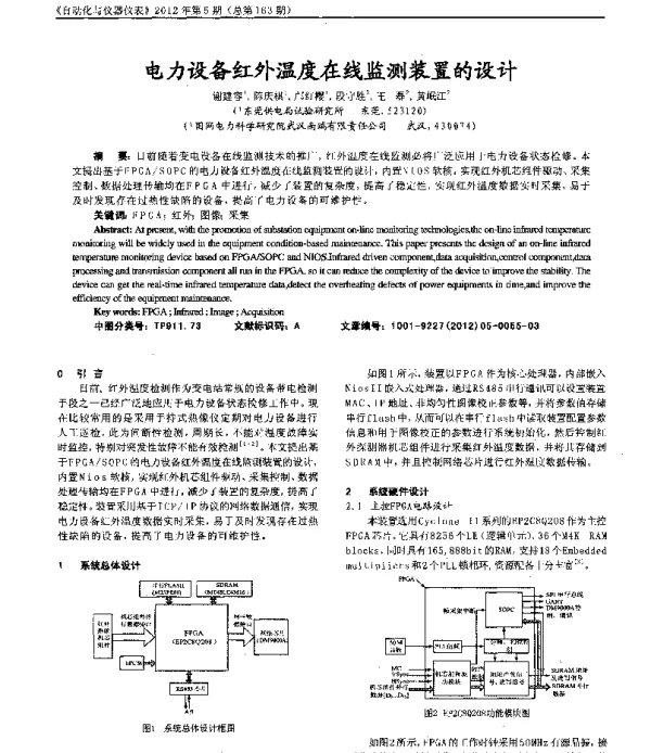 电力设备红外温度在线监测装置的设计