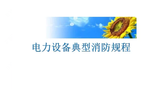电力设备典型消防规程