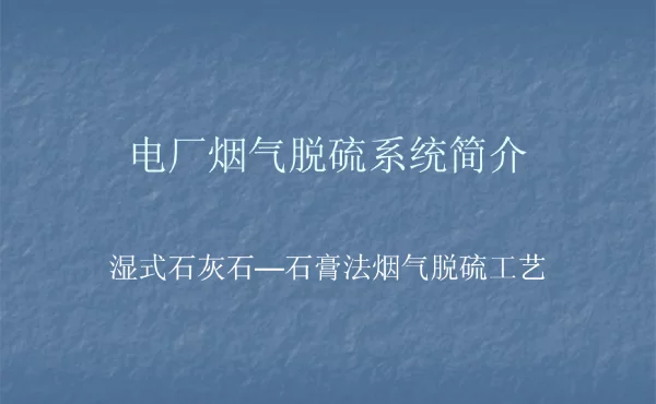 电厂烟气脱硫系统简介