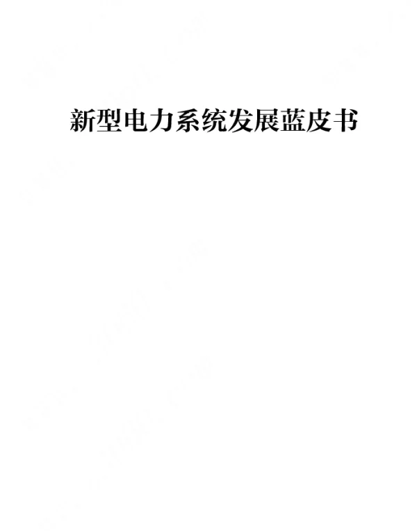 2023年最新新型电力系统发展蓝皮书