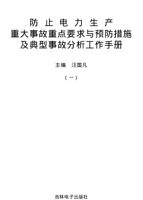 防止电力生产重大事故重点要求与预防措施及典型事故分析工作手册