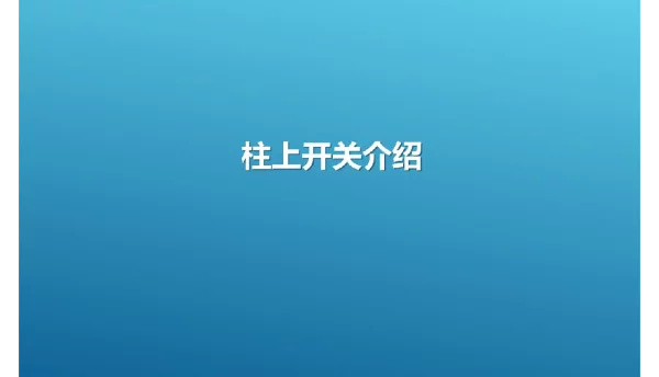 10KV配单系统柱上开关详细介绍
