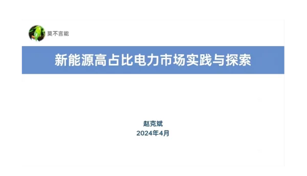 新能源高占比电力市场的实践与探索