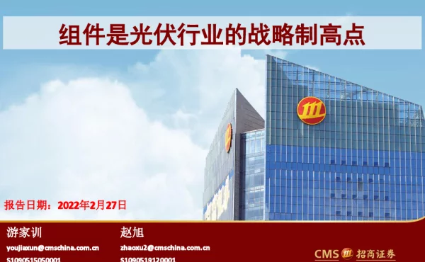 光伏行业：组件是光伏行业的战略制高点-20220227
