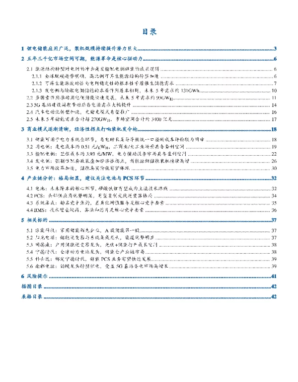 2021年电化学储能行业深度分析报告