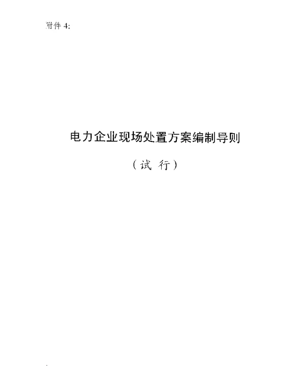 电力企业现场处置方案编制导则