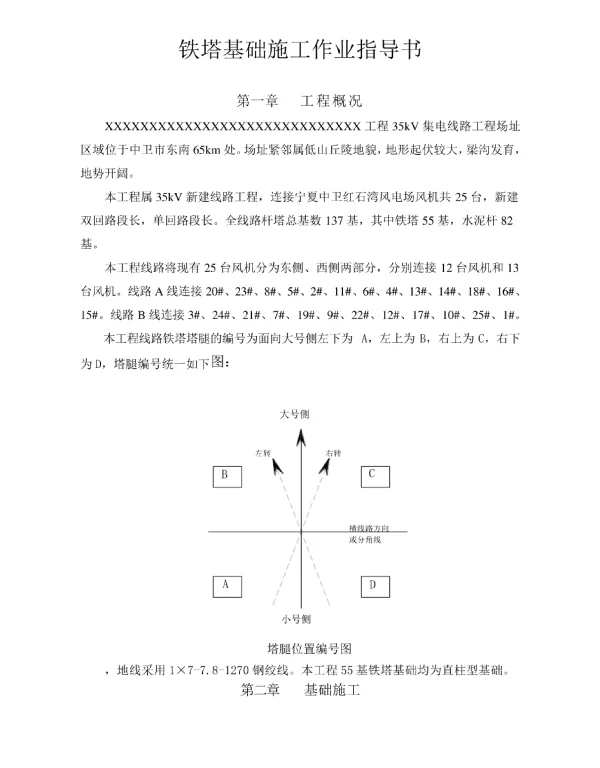 35kV集电线路铁塔基础作业指导书