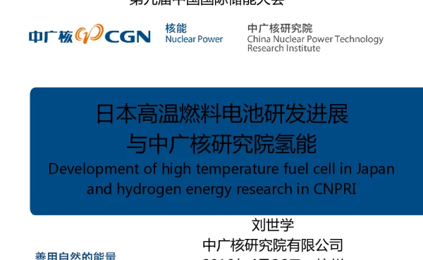 刘世学-日本高温燃料电池研发进展与中广核研究院氢能